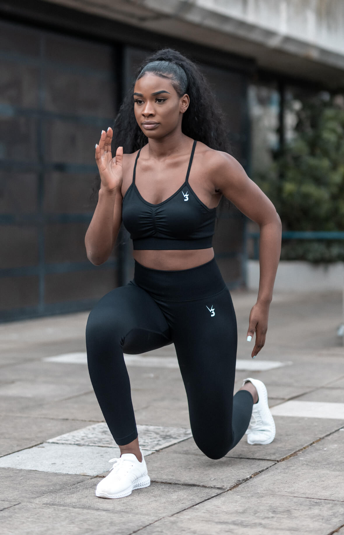 Define Seamless Scrunch Sports Bra - Black Marl