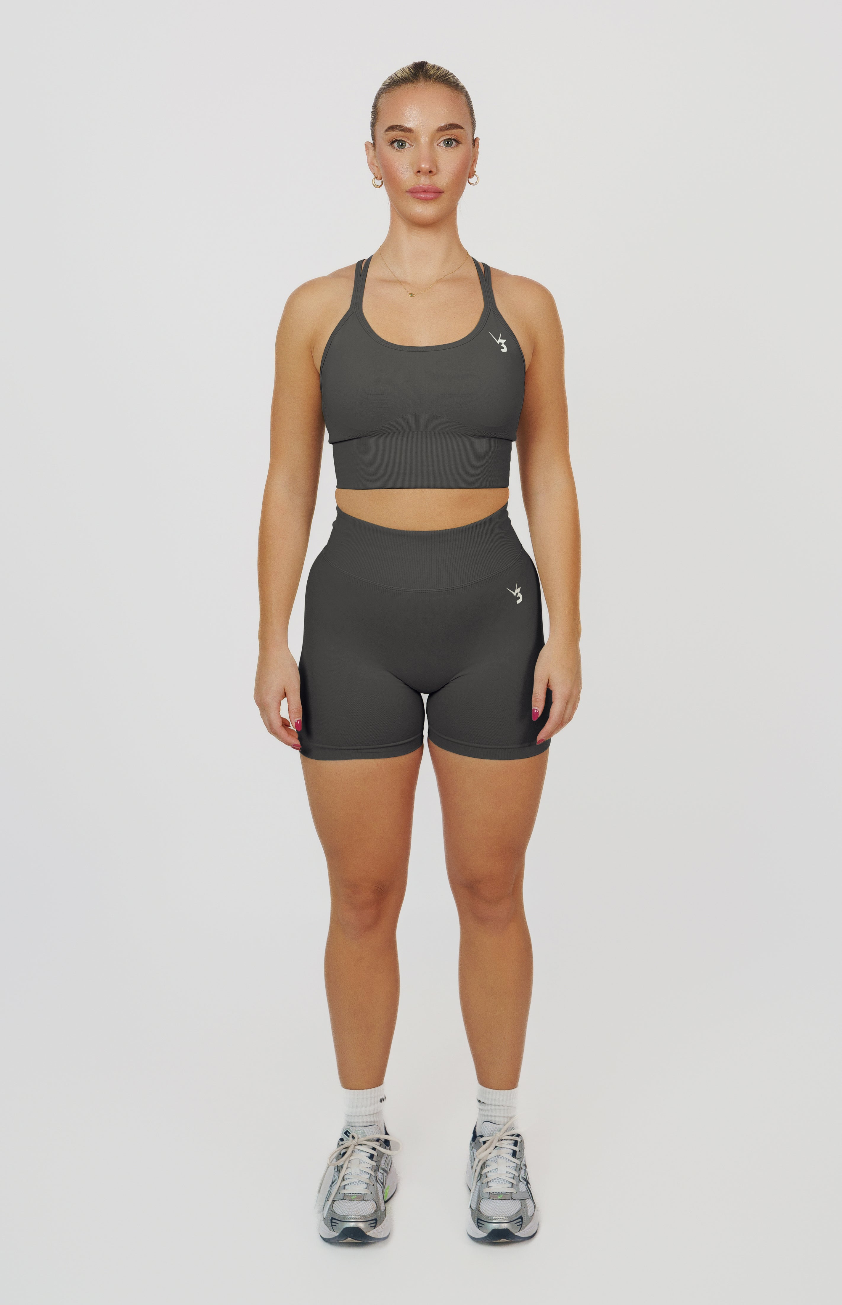 Form Seamless Scrunch Shorts & Sports Bra Set - Slate Grey