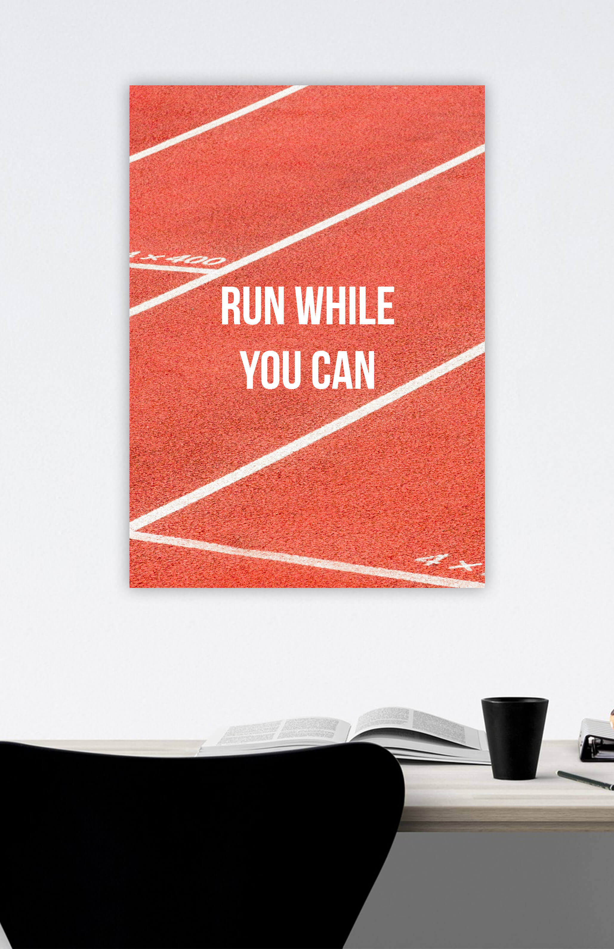 V3 Apparel womens Run While You Can, Motivational posters, mens inspirational wall artwork and empowering poster quote designs for office, home gym, school, kitchen and living room.