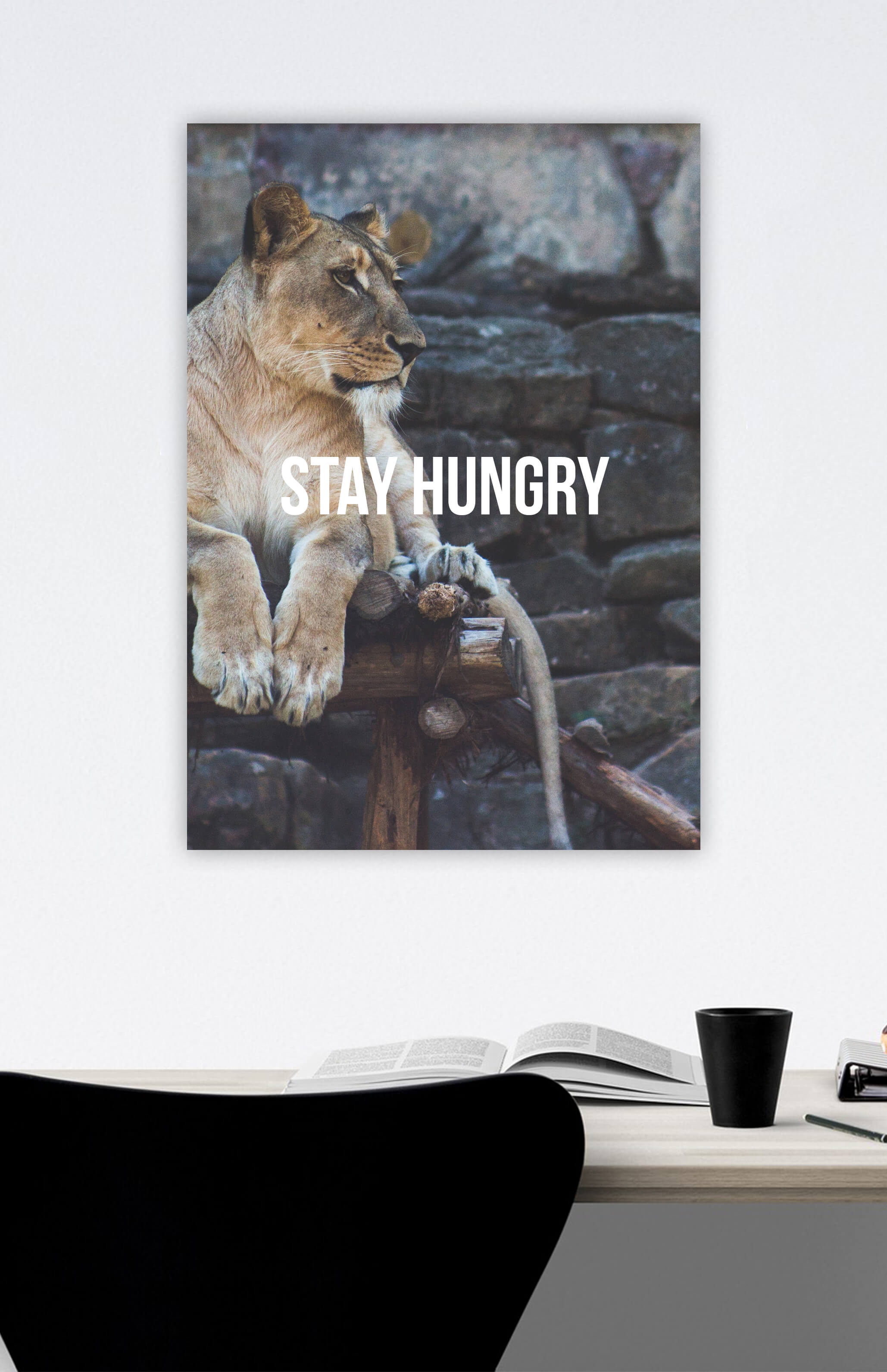 V3 Apparel womens Stay Hungry, Motivational posters, mens inspirational wall artwork and empowering poster quote designs for office, home gym, school, kitchen and living room.