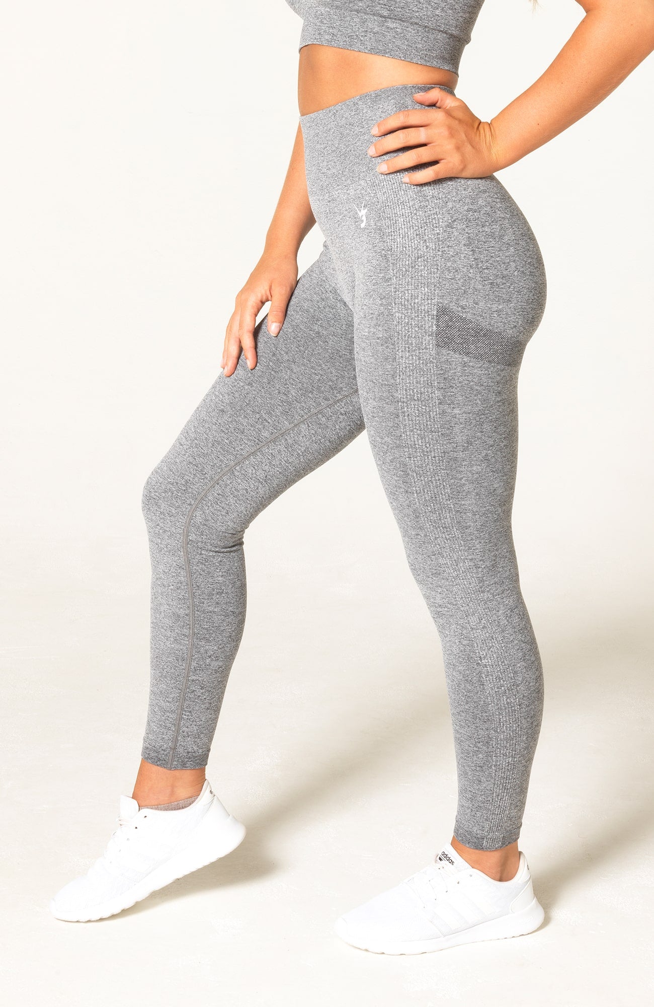 Define Seamless Scrunch Leggings & Sports Bra Set - Grey Marl