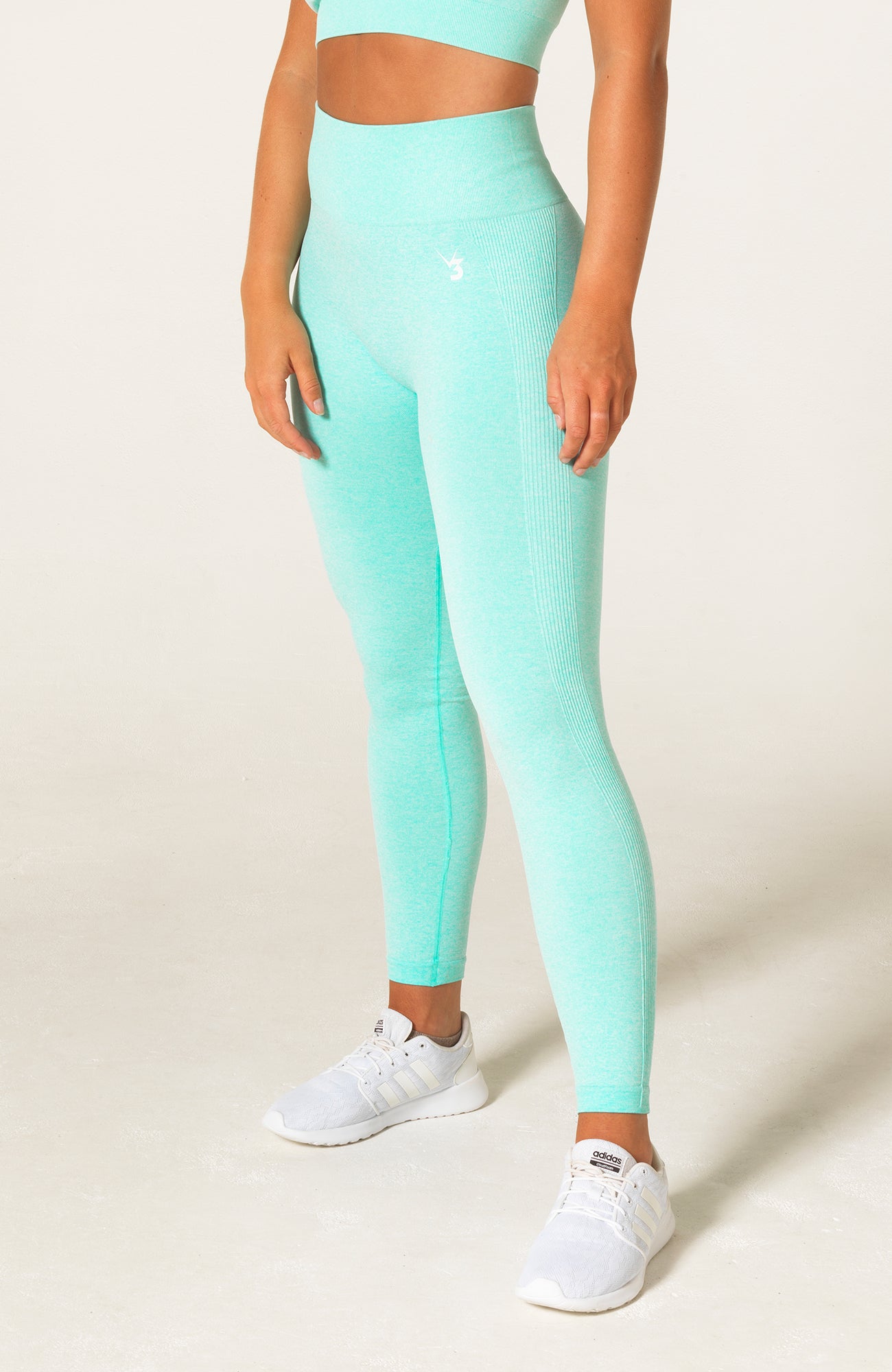 V3 Apparel Women's Define seamless scrunch bum shaping high waisted leggings in mint green – Squat proof sports tights for Gym workouts training, Running, yoga, bodybuilding and bikini fitness.